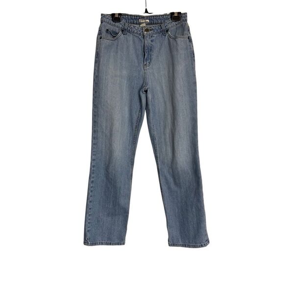 St Johns Bay Jeans Womens 10 Blue Denim Straight Leg Relaxed Faded Medium Wash - Picture 1 of 10
